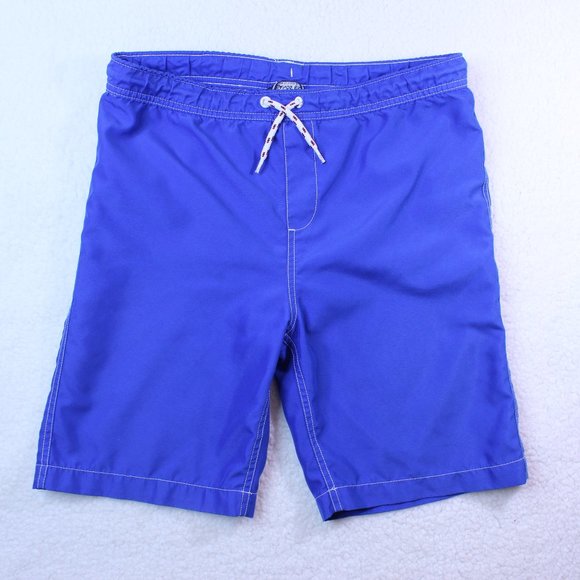 LANDS' END BOYS SWIMMING TRUNKS SIZE LARGE 14-16 BOARD SHORTS BUILT-IN BRIEF - Picture 1 of 4
